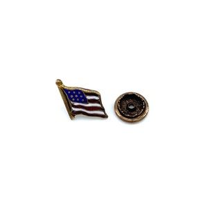 Vintage Prang Co. Enamel American Flag Promotional Pin Screw Back and Stamped